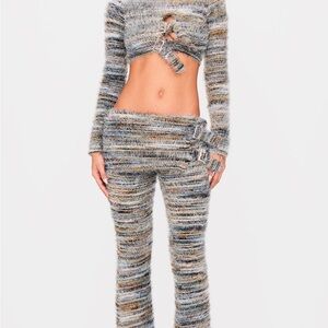 PLT Striped Fuzzy Knit Set size L